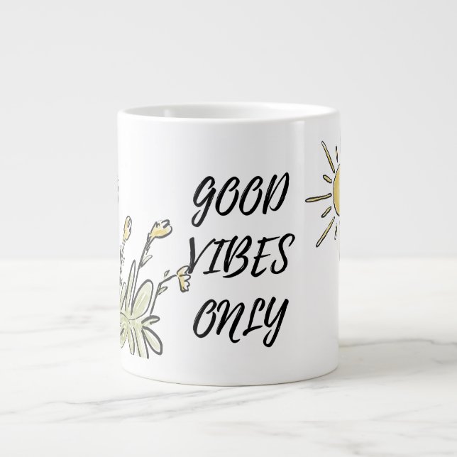 Taza De Café Gigante Sólo vibraciones de dios de Mug (Frente)