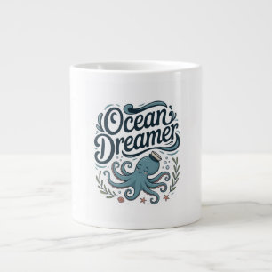 Taza De Café Gigante Soñador del Océano Pulpo Pequeño y Lindo con Eleme