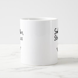Taza De Café Gigante Sonría más, estrés menos diseño de garabatos