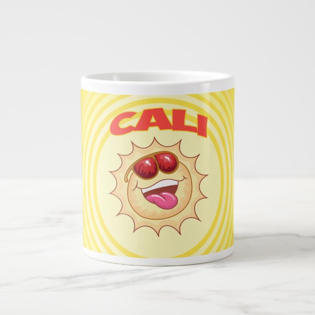Taza De Café Gigante Sonriente brillante Cali Sun (Frente)