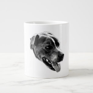 Taza De Café Gigante Sonrisa de confianza Pitbull Mix Retrato Mug