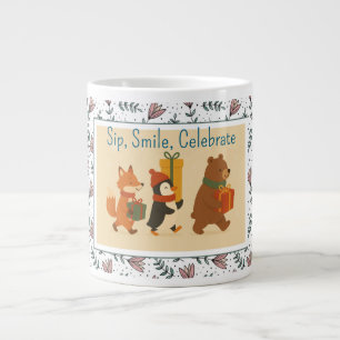 Taza De Café Gigante Sonrisa de Sip celebra con amigos