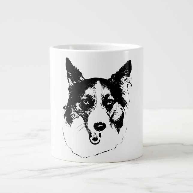 Taza De Café Gigante Sonrisa otoñal en tinta (Frente)