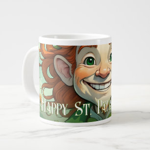 Taza De Café Gigante Sonrisas Afortunadas en el Día de San Patricio