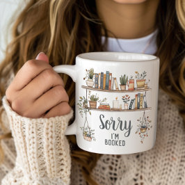 Taza De Café Gigante Sorry I'm Booked Book Lover