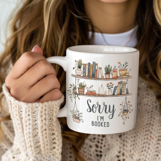 Taza De Café Gigante Sorry I'm Booked Book Lover (Sorry I'm Booked Book Reader Coffee Mug)