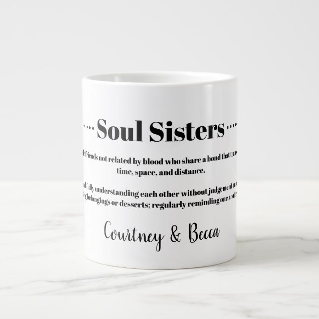 Taza De Café Gigante Soul Sisters Best Friend BFF  (Frente)