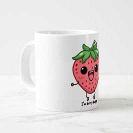 Taza De Café Gigante Soy Berry Happy lindo kawaii fresa saltando