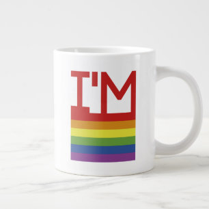 Taza De Café Gigante Soy gay  Bandera arco iris