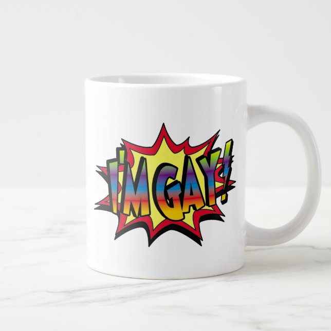 Taza De Café Gigante Soy Gay Burst (Derecha)