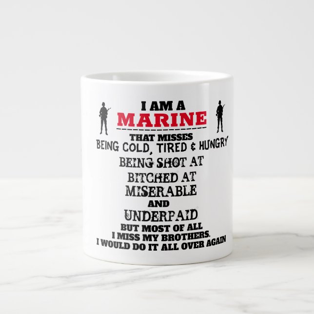 TAZA DE CAFÉ GIGANTE SOY UN... MARINO... QUE FALTA (Frente)