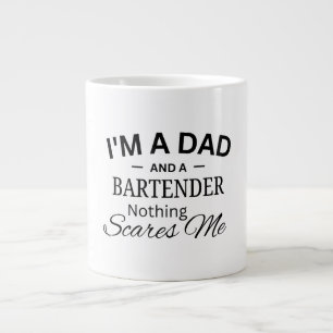 Taza De Café Gigante Soy un papá y un barman nada me asusta