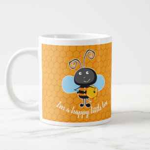 Taza De Café Gigante "Soy una pequeña abeja feliz" mug
