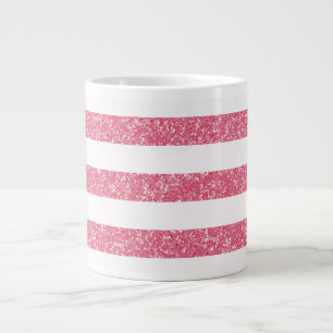Taza De Café Gigante Sparkle Purpurina look Stripes Jumbo Mug