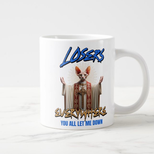 Taza De Café Gigante Sphynx Cat Mug Jesucristo Gracioso Meme Religioso (Derecha)