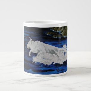 Taza De Café Gigante Splash White Dog Mug