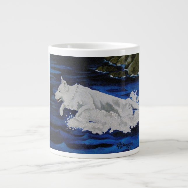 Taza De Café Gigante Splash White Dog Mug (Frente)