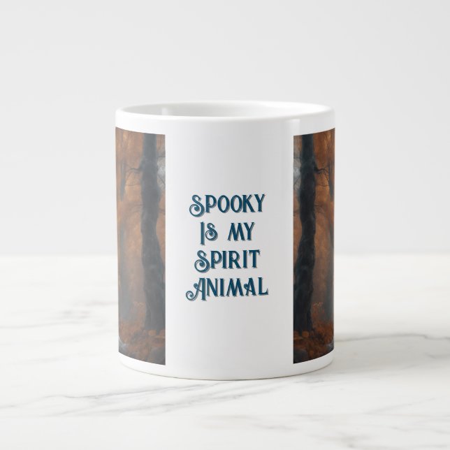 Taza De Café Gigante Spooky es mi animal espiritual (Frente)