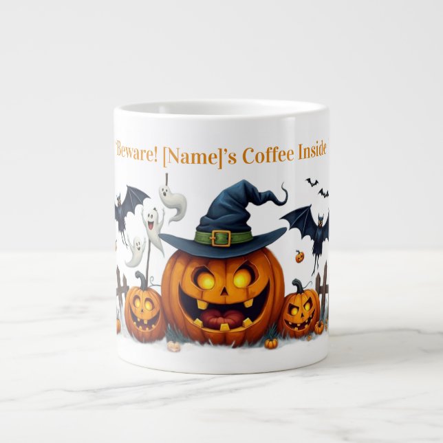 Taza De Café Gigante Spooky Pumpkin Magic Mug (Frente)