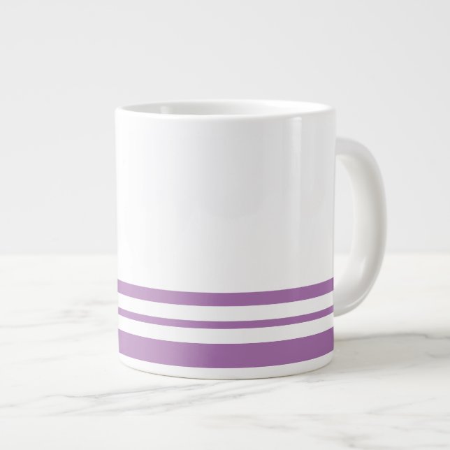Taza De Café Gigante Sporty Lavender White Bold Carreras inferior franj (Derecha)