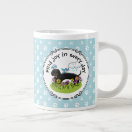 Taza De Café Gigante Spring Dachshund Dog Dachsie (negro y marrón) Cute