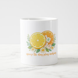 Taza De Café Gigante Squeeze The Day Play Mahjong Citrus