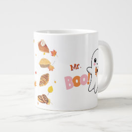 Taza De Café Gigante Sr. Boo Ghost Personalizable Mug con tratamientos 