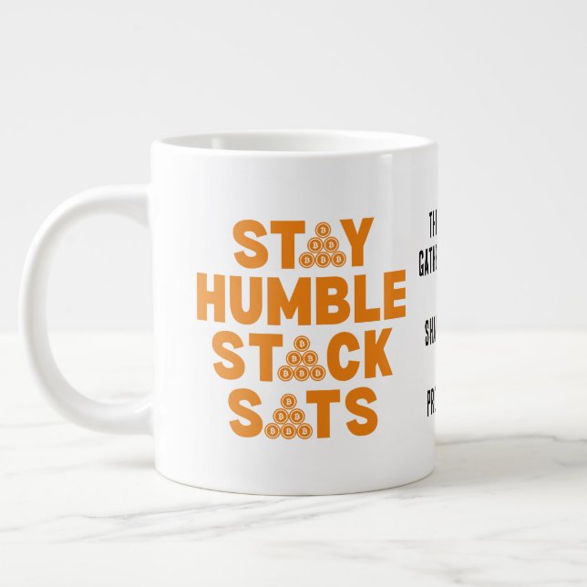 Taza De Café Gigante STACK HUMBLE STACK SATS Personalizado Bitcoin Inve (Izquierda)
