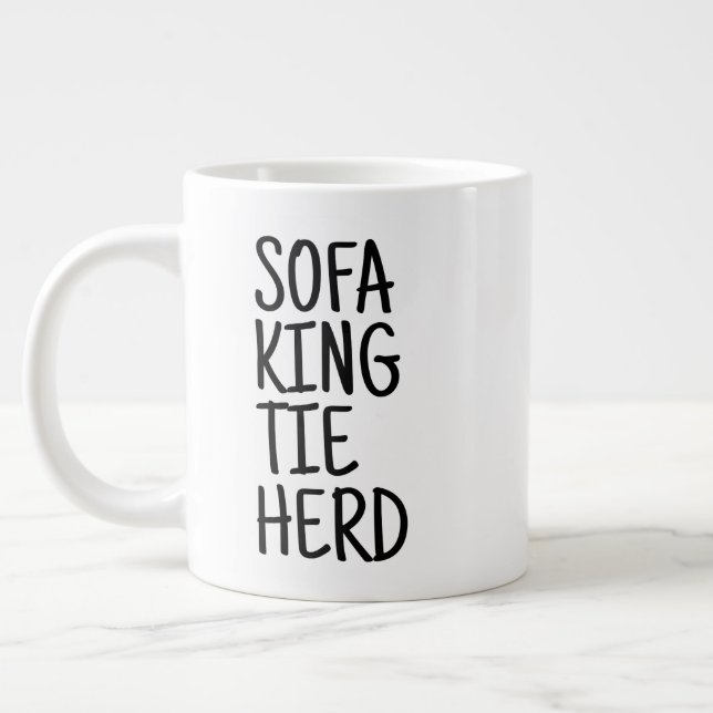 Taza De Café Gigante Standard Mug - Sofa King Tie Herd (Izquierda)