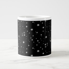 Taza De Café Gigante Starlight Sparkles Black and White Stars