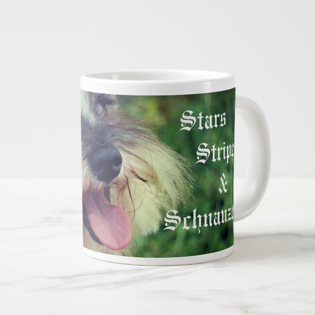 Taza De Café Gigante Stars Stripes & Schnauzers Patriótico (Derecha)