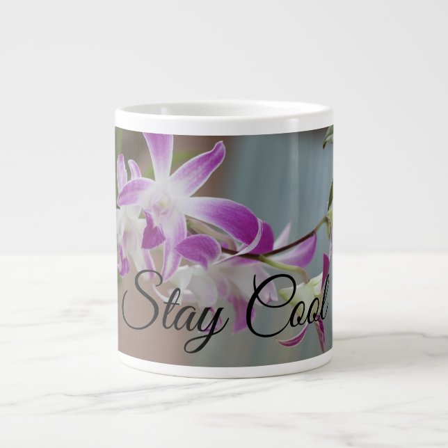 Taza De Café Gigante Stay Guay Orchids Design Mug (Frente)