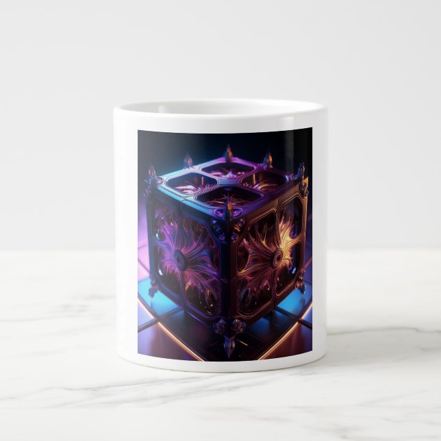 Taza De Café Gigante Steampunk Fractal Reflective Music Box (Frente)