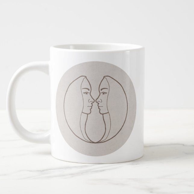 Taza De Café Gigante Sternzeichen Zwilling (Izquierda)