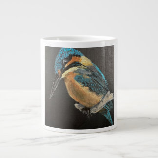 Taza De Café Gigante Stillness in Blue- Kingfisher Fine Art Mug