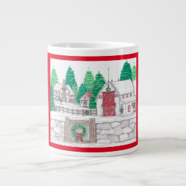 Taza De Café Gigante Stonewall Christmas Farm Jumbo Coffee Mug