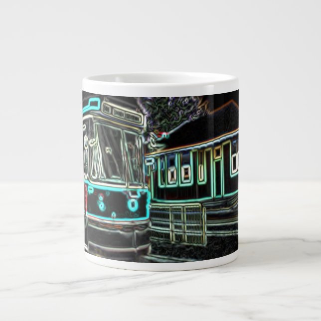 Taza De Café Gigante Streetcar en el tren Jumbo Specialty Mug (Frente)
