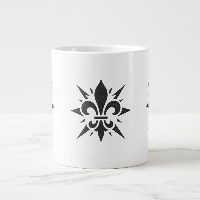 Taza De Café Gigante "Stylized Fleur-de-lis" Specialty Mug (Frente)