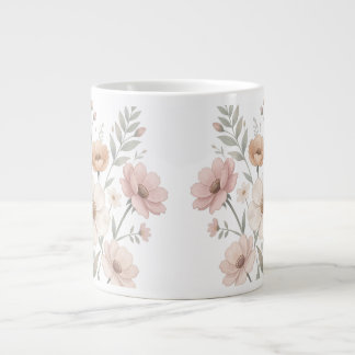 Taza De Café Gigante Suave Bouquet de Anémona Aquarela Suavidad