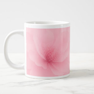Taza De Café Gigante Suave Floral Acuarela Rosa Pálido
