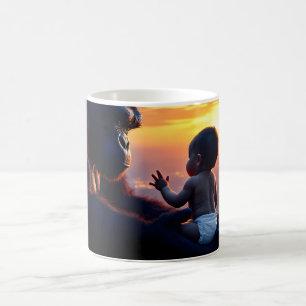 Taza De Café Gigante suave y bebé al atardecer