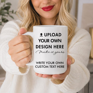 Taza De Café Gigante Sube tu diseño personalizado foto y texto 20oz Jum