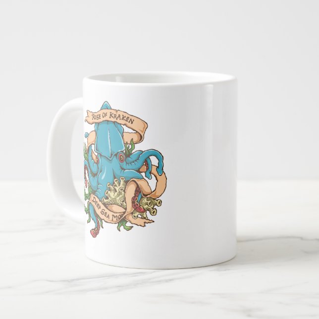 Taza De Café Gigante Subida del pulpo del monstruo de Kraken (Izquierda)
