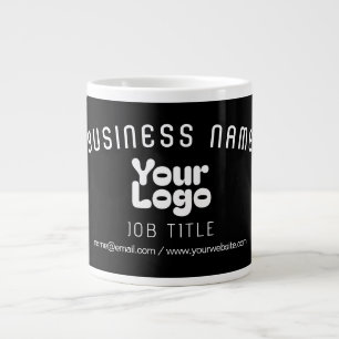 Taza De Café Gigante Subir logotipo retro-moderno negro y blanco (edita