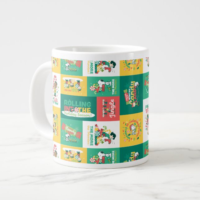 Taza De Café Gigante Sueños de menta de maní | Patrón de vacaciones (Izquierda)