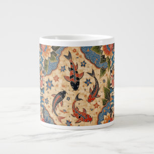 Taza De Café Gigante Sueños de peces Batik Koi, Mug especialista