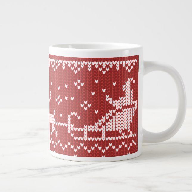 Taza De Café Gigante Suéter fea Santa Claus trineo y renos (Derecha)