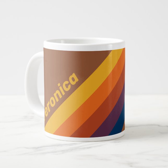 Taza De Café Gigante Sunbaked Clay Stripes with Name (Izquierda)