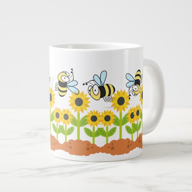 Taza De Café Gigante Sunflower y la naturaleza del Bee Garden (Derecha)