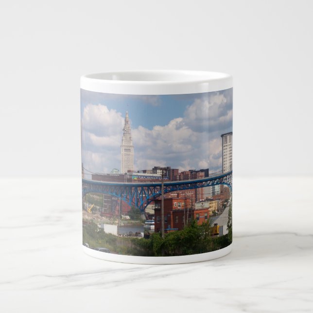 Taza De Café Gigante Sunny Cleveland Skyline Specialist Mug (Frente)